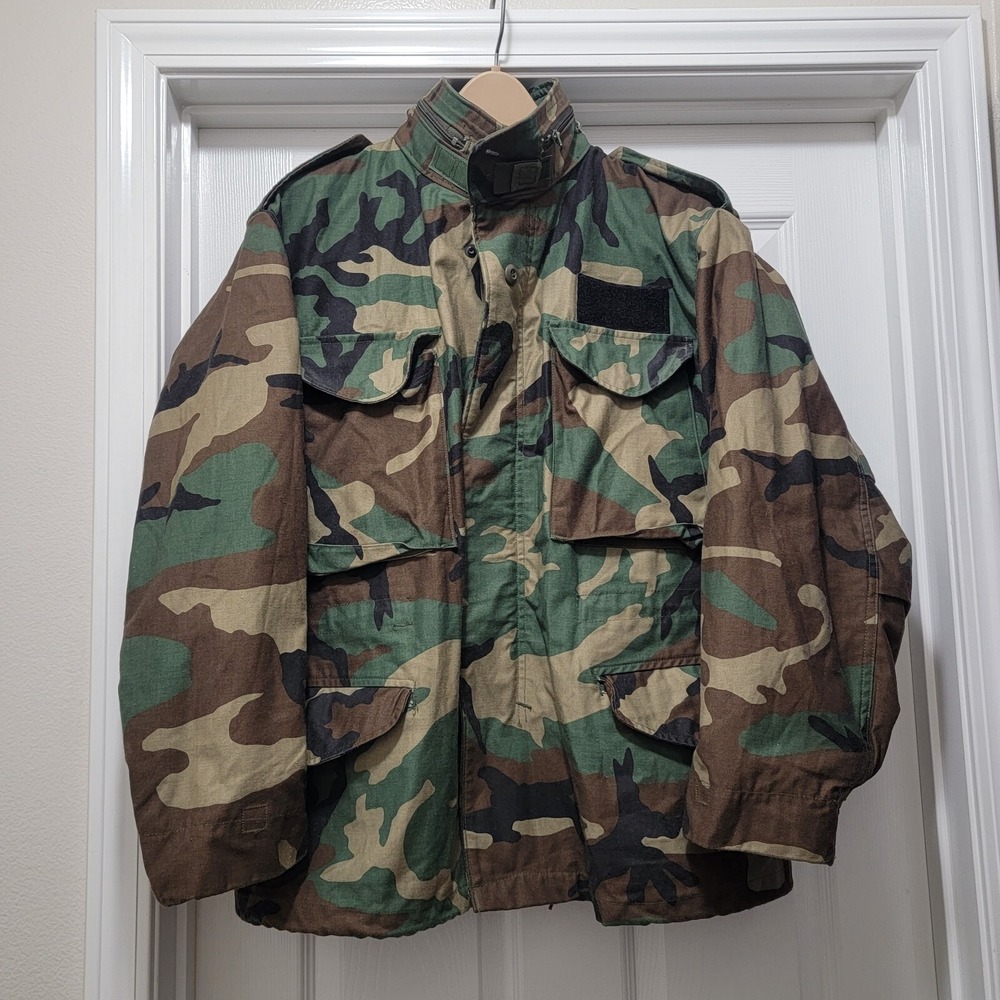 VTG Golden Military Cold Weather Field Jacket Camo 8415-01-099-7834 Sz M Fits L
